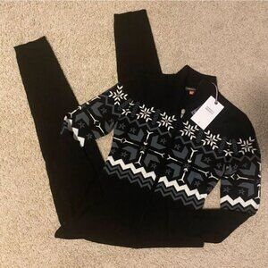 Perfect Moment Merino Wool Jumpsuit Baselayer Black Medium NWT